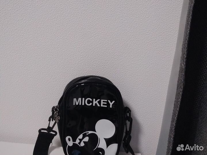 Сумка через плечо детская с микимаусом чёрная