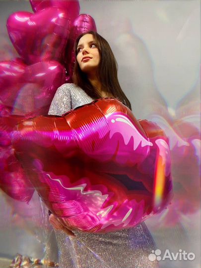 Сердца фольга с гелием