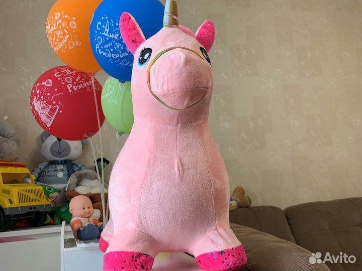 Лошадка прыгалка новая со звуком,чехол сьемный