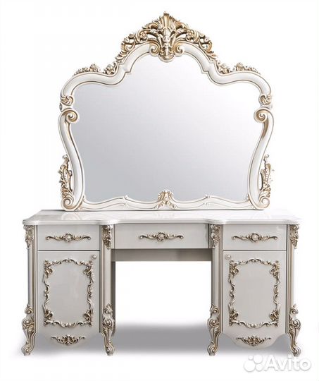 Туалетный столик Классика Барокко белый/золото