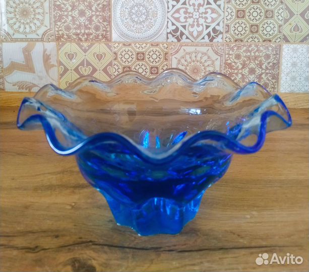 Конфетница цветное стекло СССР