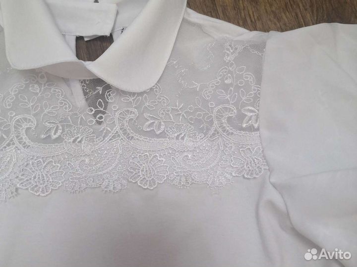 Блузка белая для девочек 146