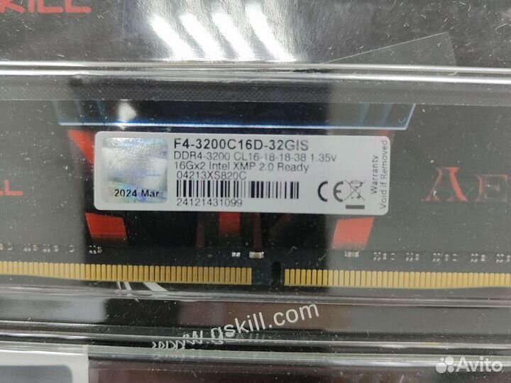 Новая ddr4 32 Gb g.skill