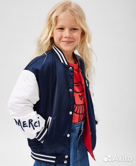 Двусторонняя куртка-бомбер для девочки Futurino