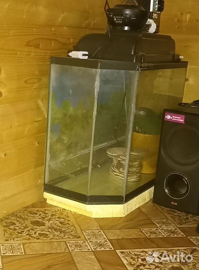 Аквариум с подсветкой 2 лампы, фильтр для аквариум