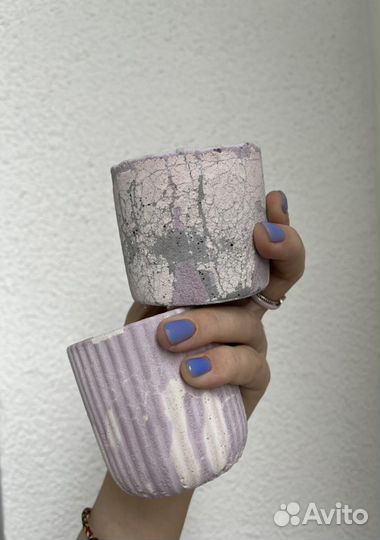 Кашпо из бетона, бетонный горшок