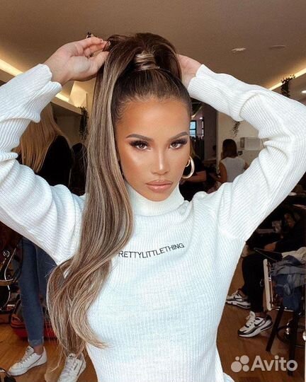 Накладной хвост шиньон, парик лучшего качества