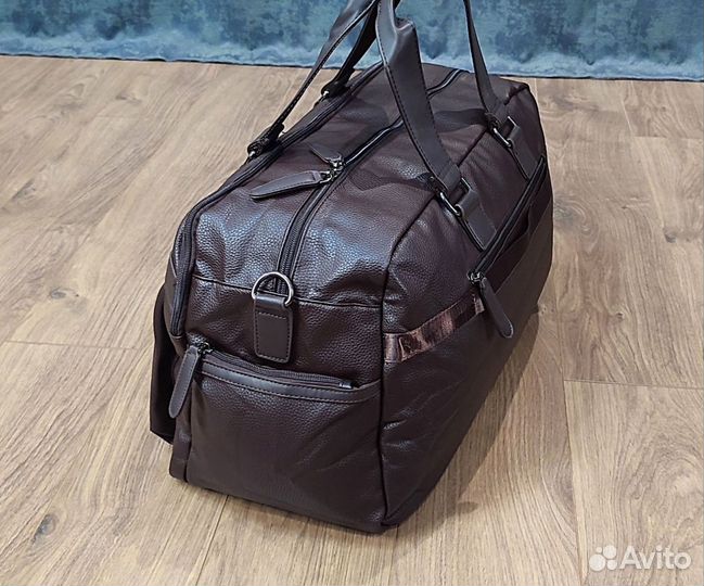 Мужская дорожная кожаная сумка DX05 brown новая