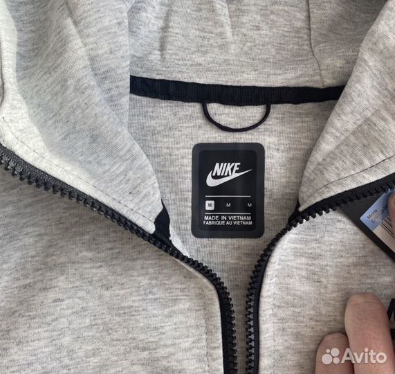 Зип худи Nike Tech Fleece серая