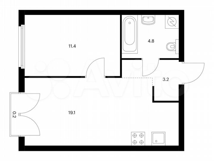 1-к. квартира, 38,7 м², 8/32 эт.