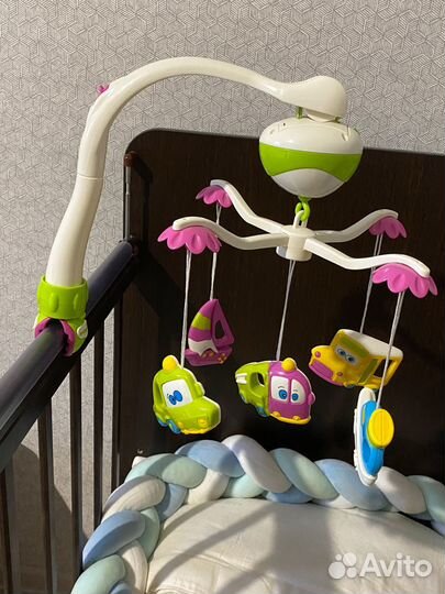 Комплект постельного белья+бортики+кармашки+мобиль