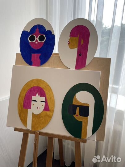 4 портрета (холст и акрил)
