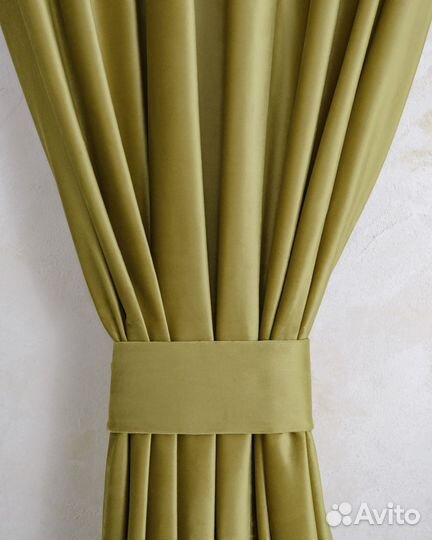 Шторы бархат Беллиссимо темный янтарь пошив