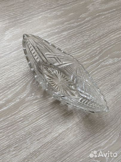 Хрустальная конфетница СССР Ладья