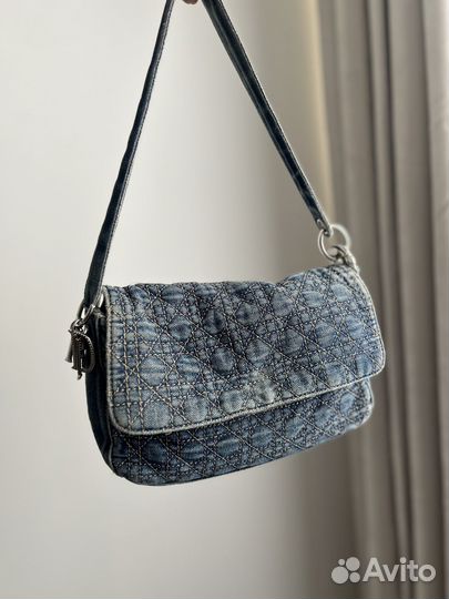 Винтажная джинсовая сумка dior багет y2к fendi