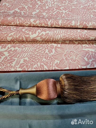 Ткань хлопковая саржа Птицы и анемоны Моррис