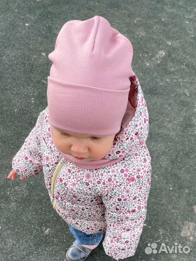 Шапка и снуд в рубчик новая