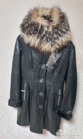 Кожаная дубленка