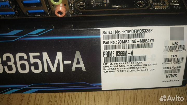 Материнская плата asus prime B365M-A LGA1151 v2