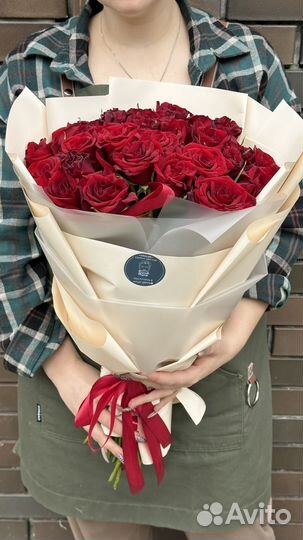 Розы 11-21-41 шт моно букет, Цветы