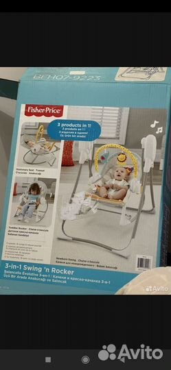 Детские электронные качели fisher-price 3 в 1