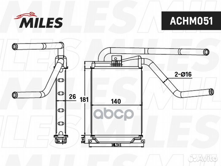 Радиатор отопителя (мех. сборка) daewoo nexia I