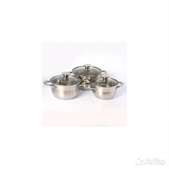 Набор кастрюль 6 пр. Диана индукция (1,8л, 2,5л, 3