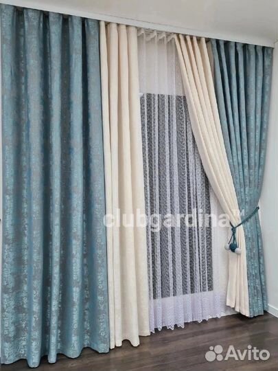 Комбинированные готовые шторы в наличии