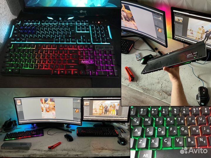 Набор клавиатура + мышь, подсветка, Новые
