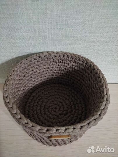 Вязаные корзинки из шнура, для хранения мелочей