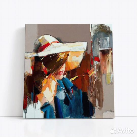 Современная картина маслом на холсте девушка