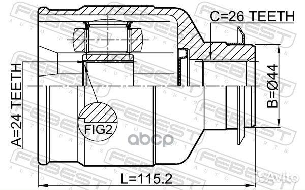 ШРУС внутренний правый 24X44X26 hyundai