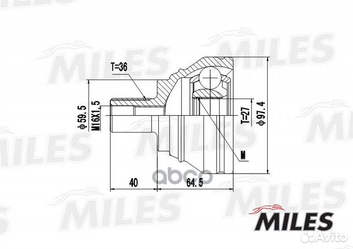 Шрус audi A3/VW golf/passat/touran 1.9-2.0TDI 0