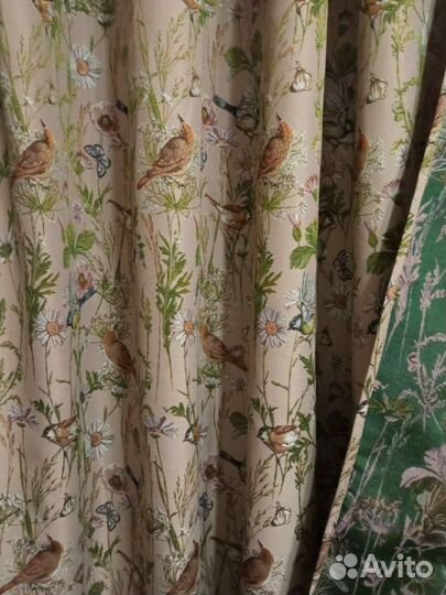 Шторы гобелен 2шт птички