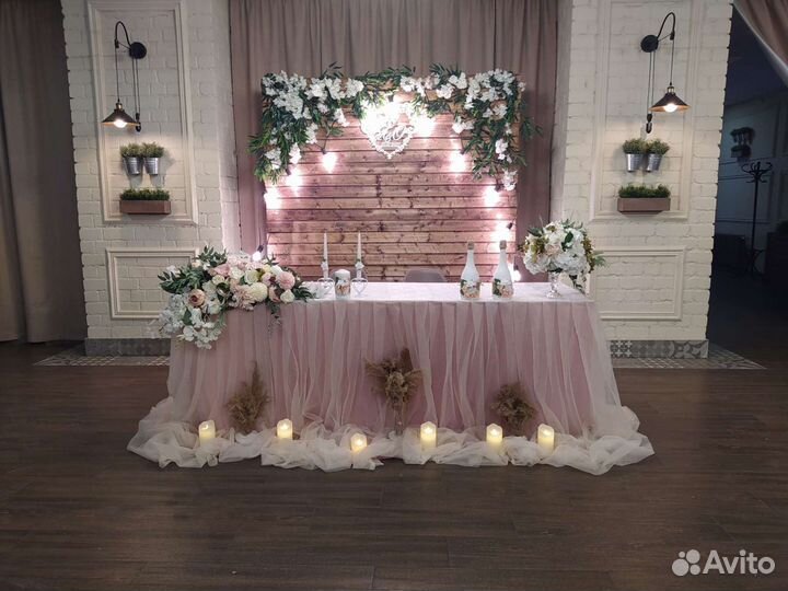 Оформление свадьбы зона молодых украшение зала