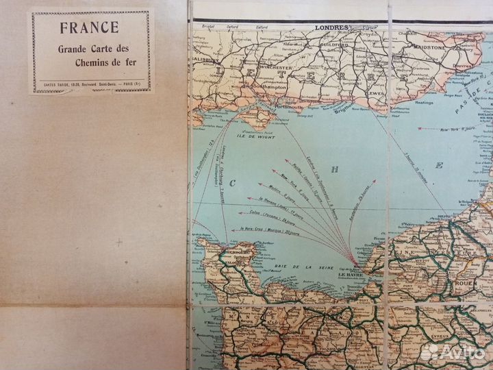 Большая карта железных дорог Франции