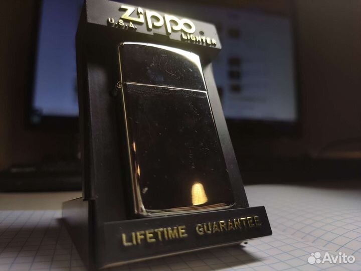 Зажигалка Zippo Slim Chrome Brass 97 год