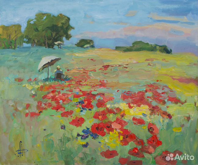 44 пленэр на маковом поле, кисти Анны Давыдченко