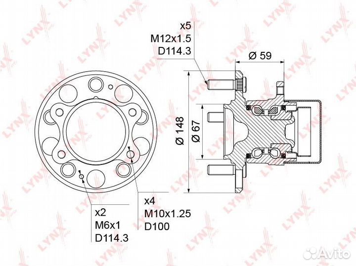 Подшипник ступицы задний Hyundai Elantra II 06, i30 I, II 07, Kia Ceed I, II 06, Pro Ceed I, II 08