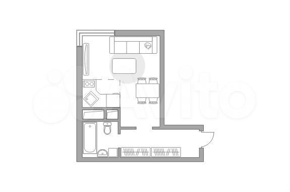 Квартира-студия, 25,5 м², 21/24 эт.