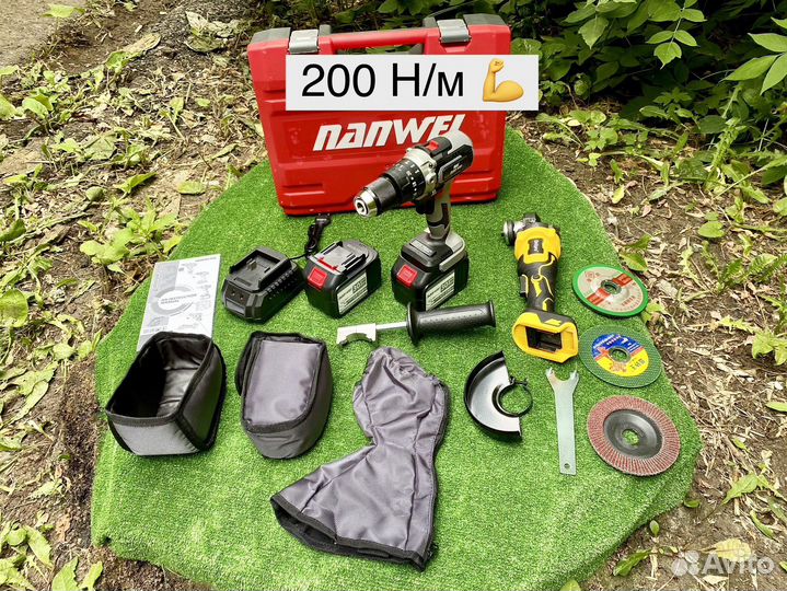 Шуруповерт для ледобура Nanwei + болгарка