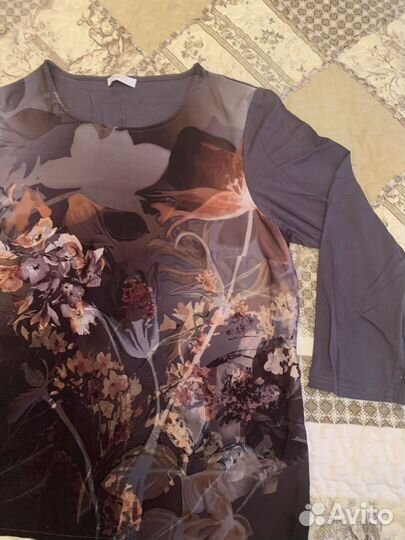 Блуза легкая р 52 Германия серо- коричневая