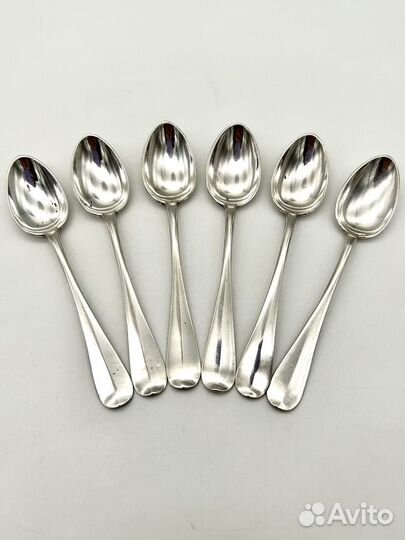 Ложки кофейные набор 6 шт серебро 84 проба Раицин