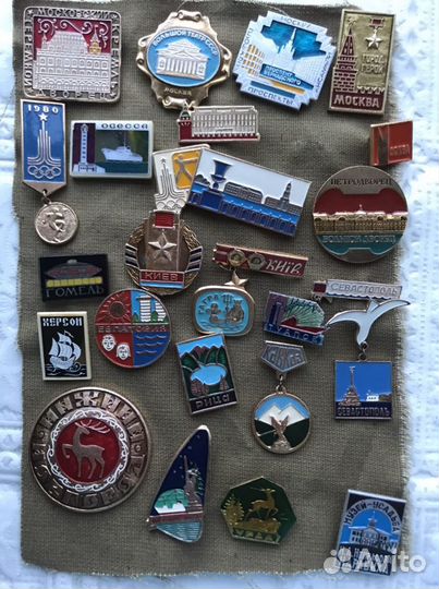 Значки СССР, Олимпиада, города, детские, разное