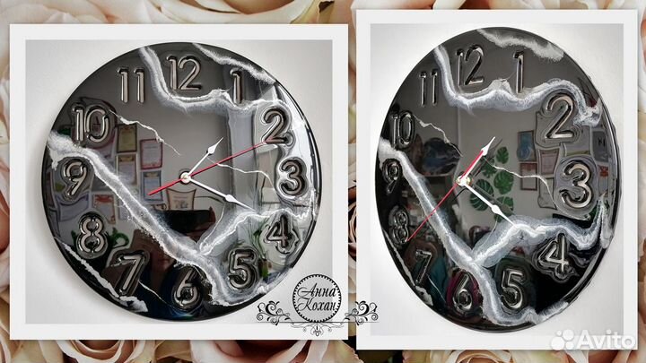 Часы из эпоксидной смолы ручной работы