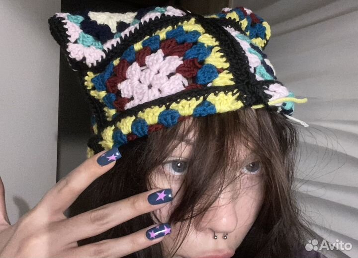 Вязаная шапка granny core