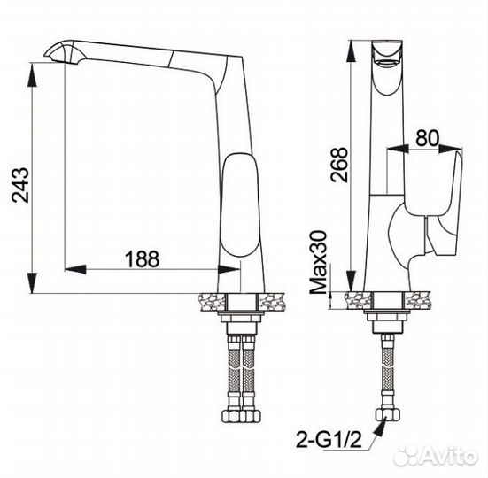 Смеситель для кухни WeltWasser WW MX Bonn 306 Белый