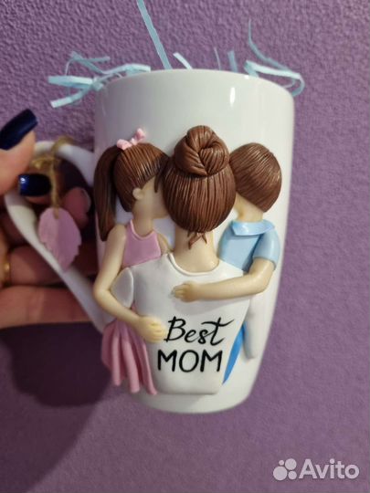 Кружка из полимерной глины, новая