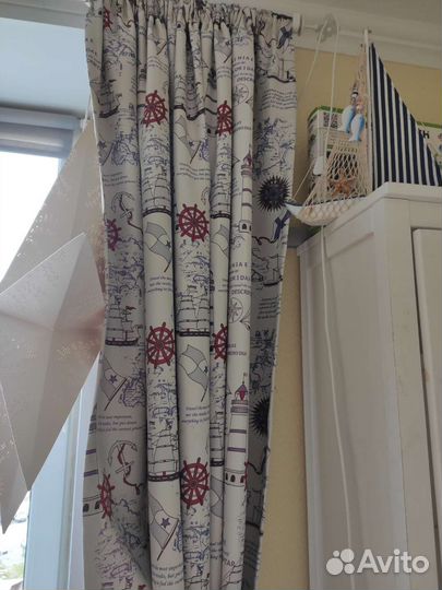 Шторы блэкаут для детской в морском стиле