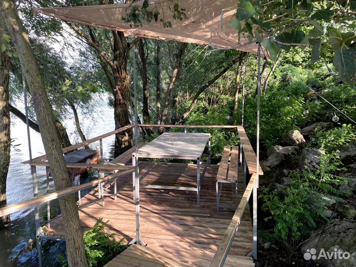 Аренда беседки на берегу реки